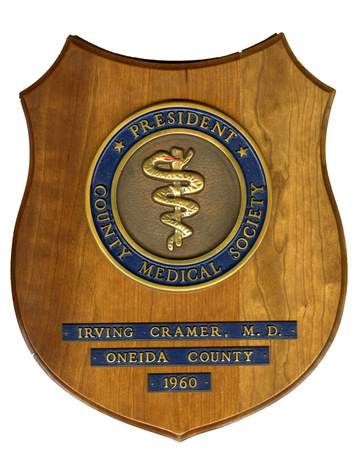 plaque President County Medical Society 1960